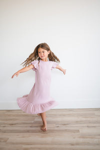 *NEW* HALLE NIGHTGOWN IN RIBBED LILAC