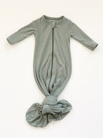 KNOTTED BABY GOWN IN ARMY GREEN