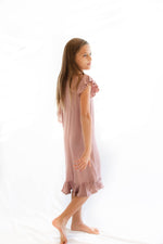 SALE Halle Nightgown In Ribbed Light Mauve, Kids Nightgown, Baby Nightgown, Toddler Nightgown, Girl Nightgown, Christmas Pajamas