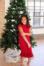Halle Nightgown In Red, Kids Nightgown, Baby Nightgown, Toddler Nightgown, Girl Nightgown, Christmas Pajamas