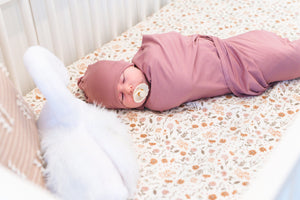 DROPPING FRIDAY! Knit Baby Swaddle in Mauve, Baby Blanket, Butter Soft Swaddle, 48 x 48, Large Swaddle, Baby Gift, Baby Shower Gift,