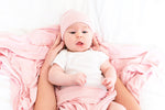 DROPPING FRIDAY! Knit Baby Swaddle in Pink, Baby Blanket, Butter Soft Swaddle, 48 x 48, Large Swaddle, Baby Gift, Baby Shower Gift,